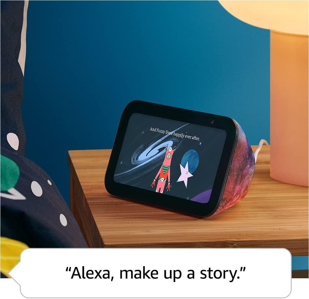 Echo Show 5 Kids (Newest Model), Designed for Kids, with Alexa+ Early Access, Parental Controls, Includes 1 Year of  Kids+, Galaxy