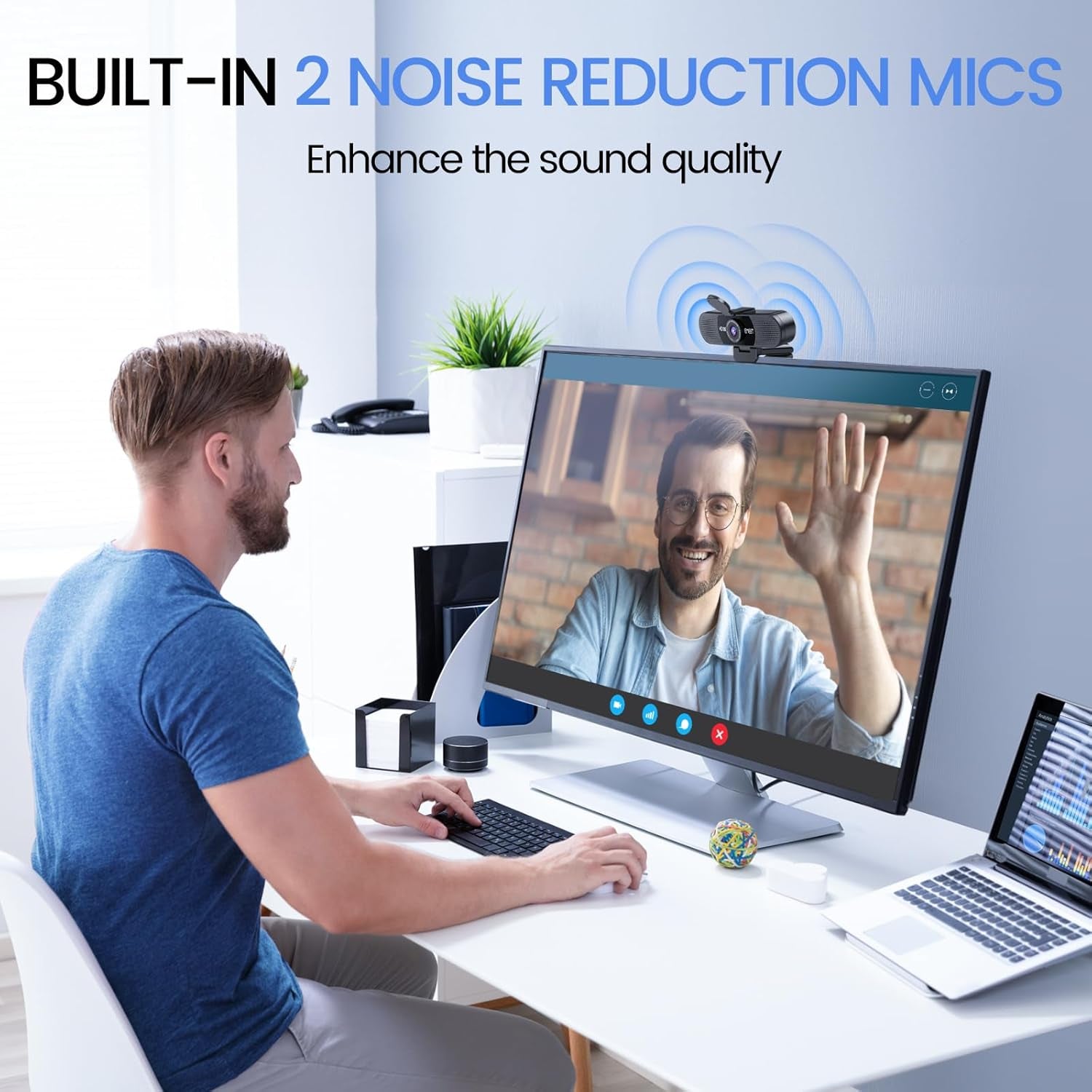 1080P Webcam with Microphone, C960 Web Cam, 2 Mics, 90° FOV, USB Type-A & A-To-C Adapter, Plug&Play Computer Camera for Online Calling, Zoom/Teams/Facetime, Switch 2 Camera Support, 2025 Version