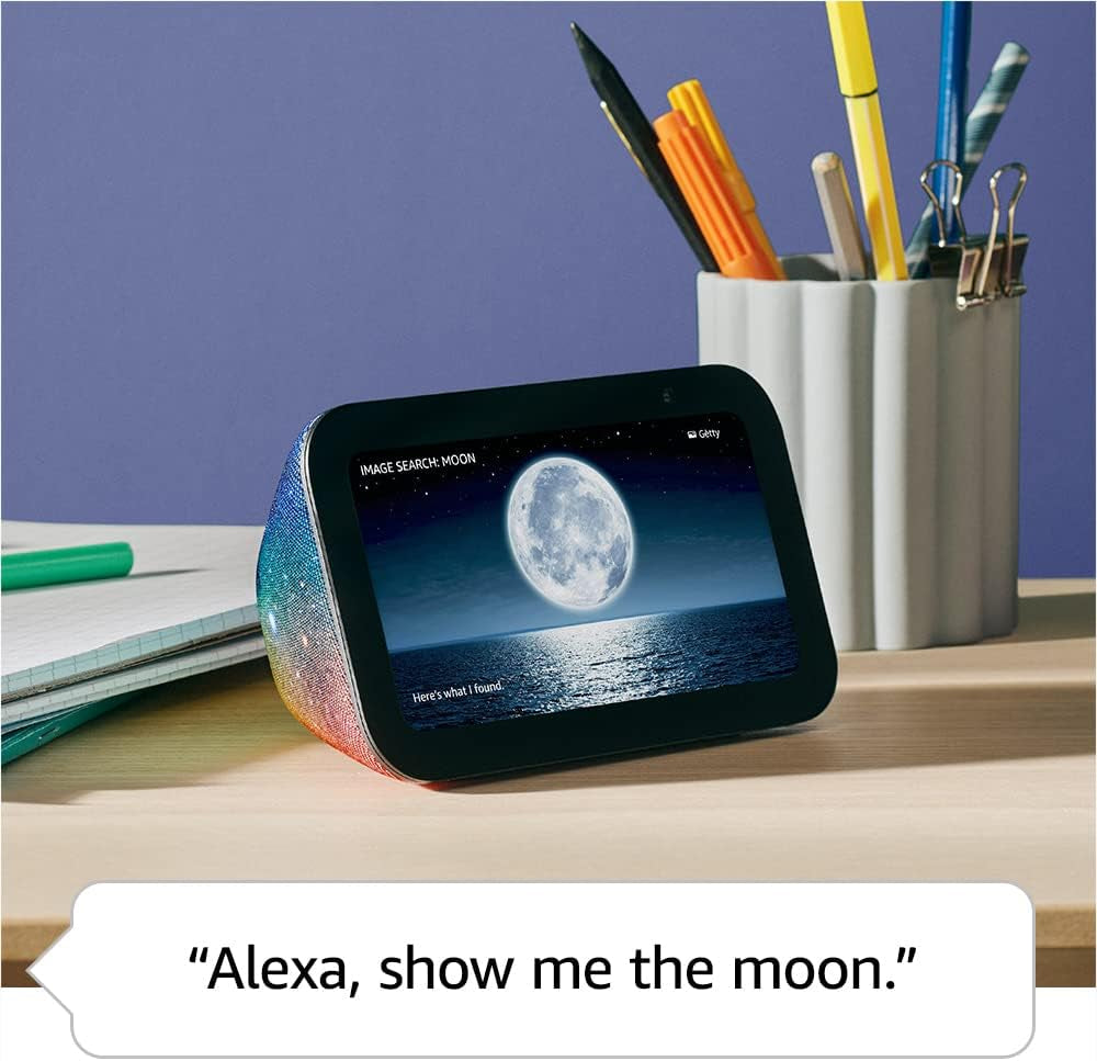 Echo Show 5 Kids (Newest Model), Designed for Kids, with Alexa+ Early Access, Parental Controls, Includes 1 Year of  Kids+, Galaxy