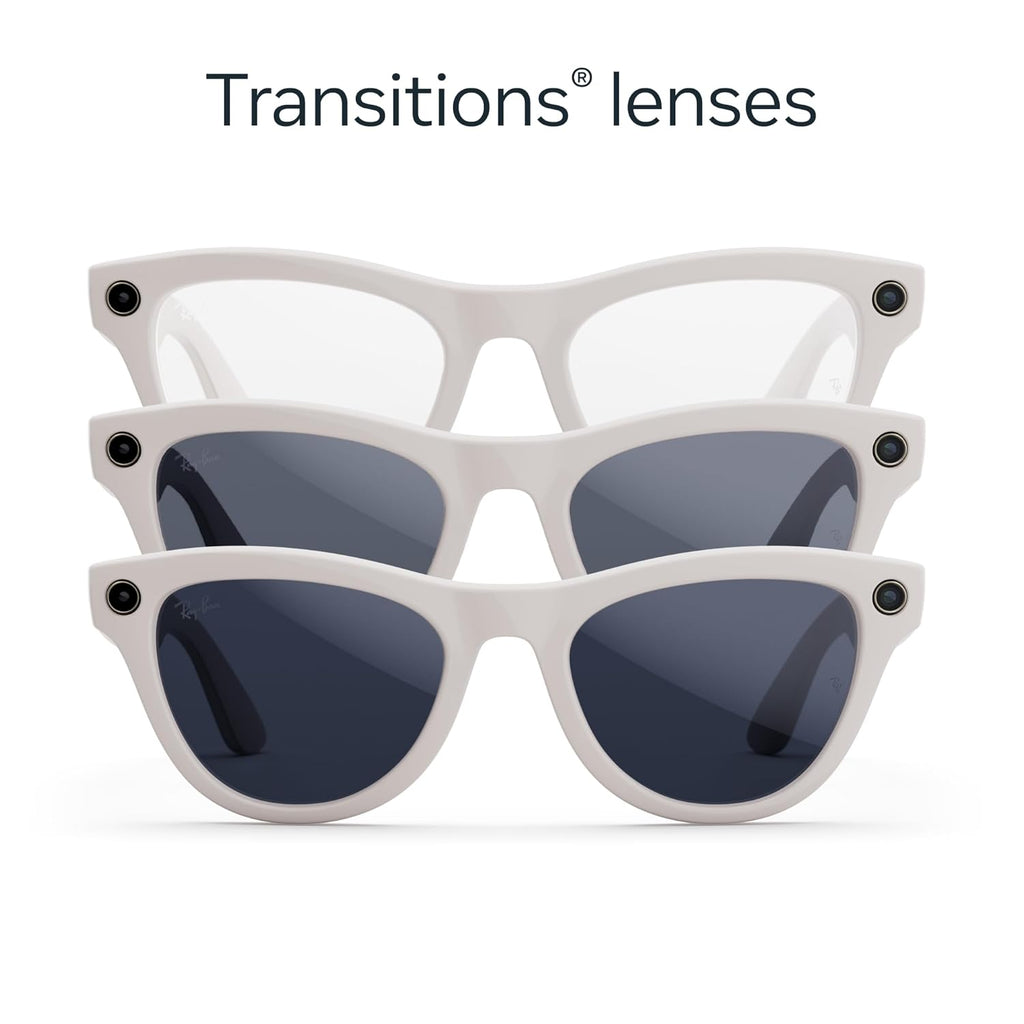 Ray-Ban Skyler (Gen 1) AI, Photo and Video Capture - Shiny Chalky Grey, Transitions® Sapphire Lenses