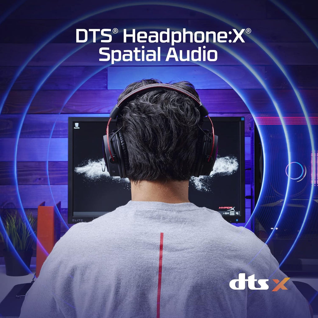 Cloud Alpha Wireless - Gaming Headset for PC, 300-Hour Battery Life, DTS Headphone:X Spatial Audio, Memory Foam, Dual Chamber Drivers, Noise-Canceling Mic, Durable Aluminum Frame,Red