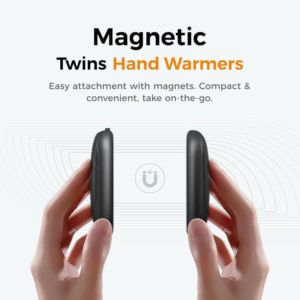 Magnetic Hand Warmers Rechargeable 2 Pack, Electric Handwarmers, Smart Heating UL Certified, 3-Settings,Portable Heater, Ultra Slim Pocket, Hunting Essentials, Gifts for Christmas Men, UT3 Lite