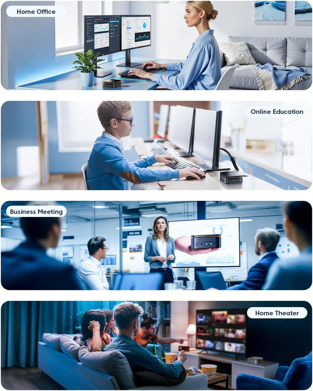 Pinova P1 Mini PC Computer, AMD Ryzen 3300U Processor, 16GB DDR4 RAM 256GB M.2 SSD, Mini Desktop Computer Support Triple 4K, USB-C, Wifi, Bluetooth, Ethernet, HTPC for Business, Education, Home