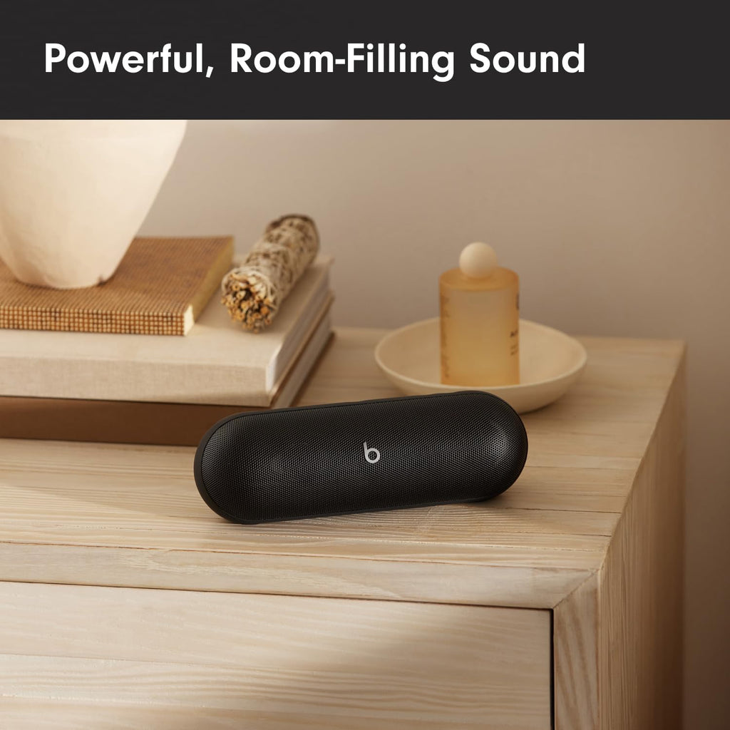 Pill - Portable Bluetooth Speaker - up to 24H Battery Life, Water Resistant, Bluetooth, Apple & Android Compatible, Seriously Loud Sound for Home, Outdoor and Travel - Matte Black