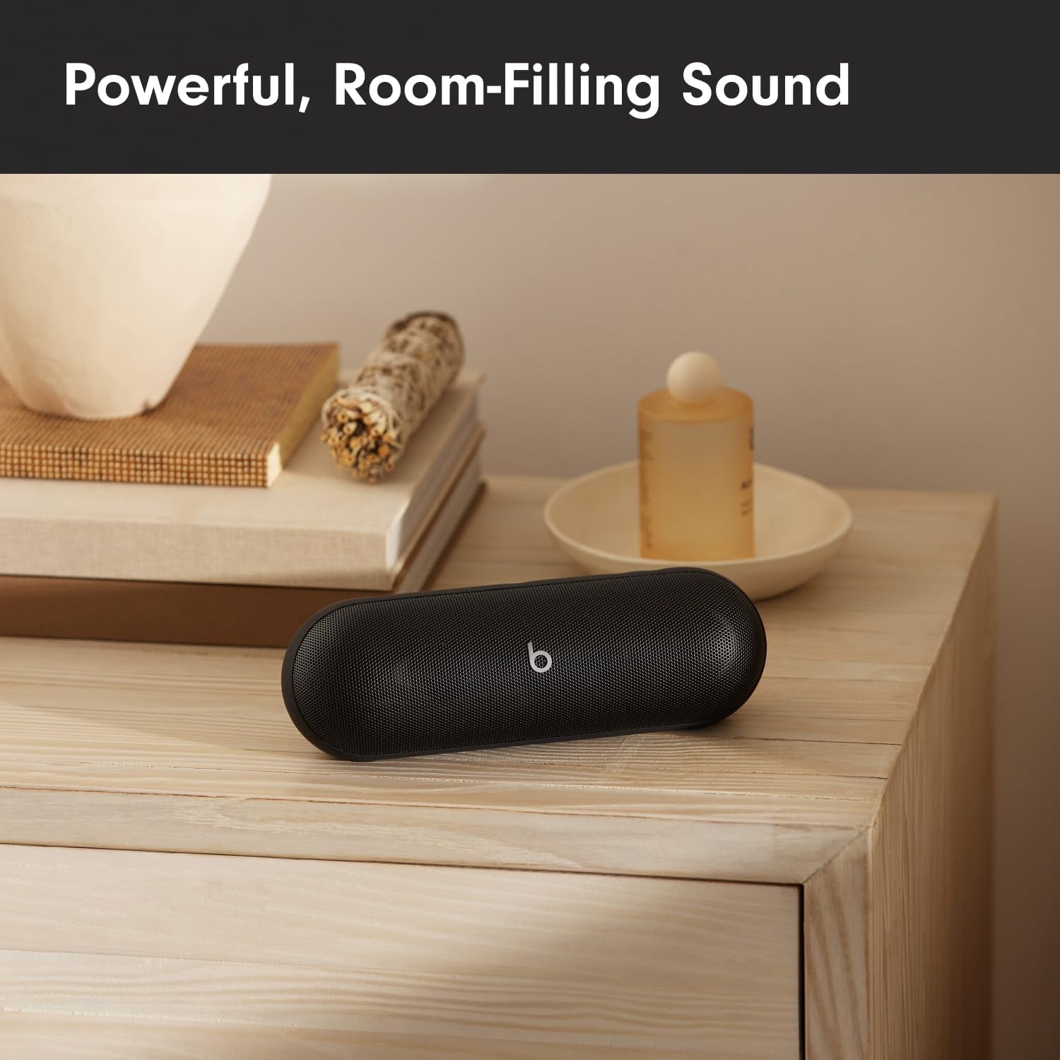 Pill - Portable Bluetooth Speaker - up to 24H Battery Life, Water Resistant, Bluetooth, Apple & Android Compatible, Seriously Loud Sound for Home, Outdoor and Travel - Matte Black