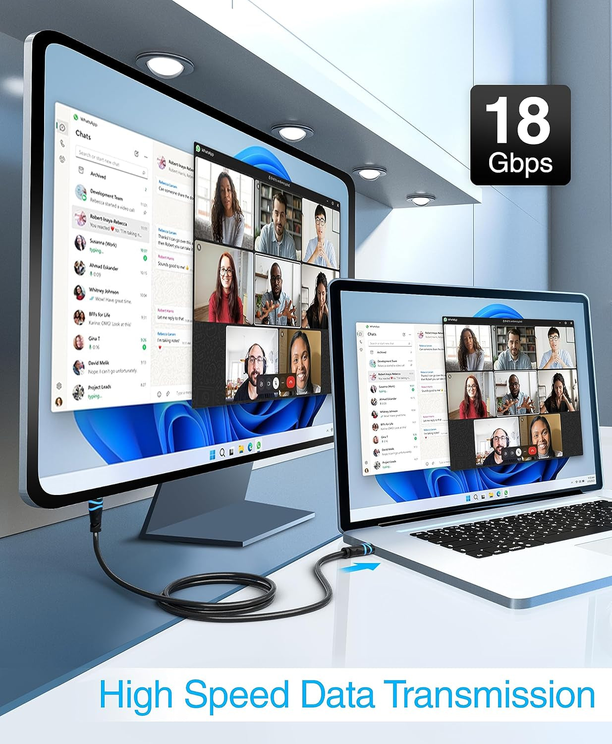 4K HDMI Cable 50FT (4K 30Hz, HDR10, In-Wall CL3 Rated, High Speed, HDCP2.2, Earc) - Long HDMI Cable Compatible with Home Theatre, HDTV, Gaming Consoles, Streaming Devices