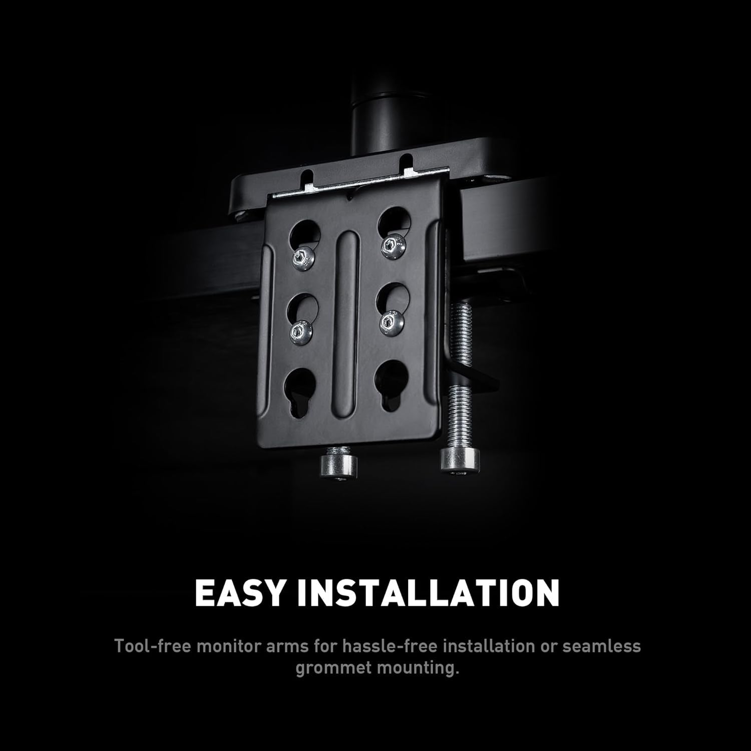 MAG MT201D - Premium Heavy Duty Dual Monitor Stand Arms, 17-45" Support, VESA Compatible, Adjustable Spring Mount, 44 Lbs per Screen, Clamp & Grommet, Quick Release Plate - Black