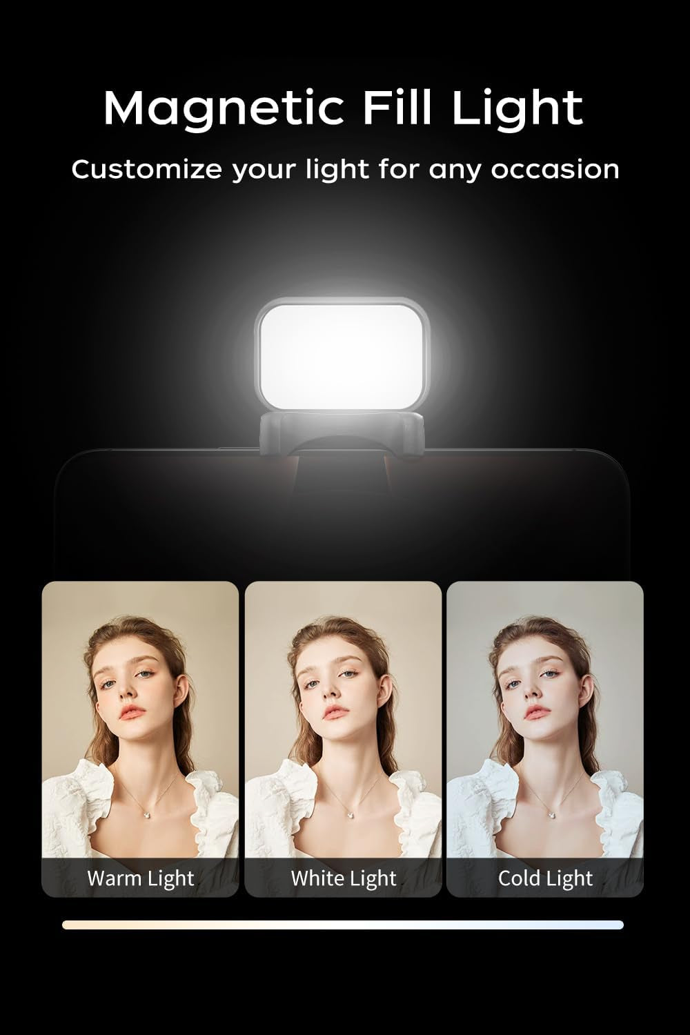 Gimbal Stabilizer for Iphone, Phone Stabilizer, Portable Foldable 3-Axis Phone Gimbal with Magnetic Fill Light for Android & Iphone 17 16 15 Pro Max, Ideal for Travel Vlogging