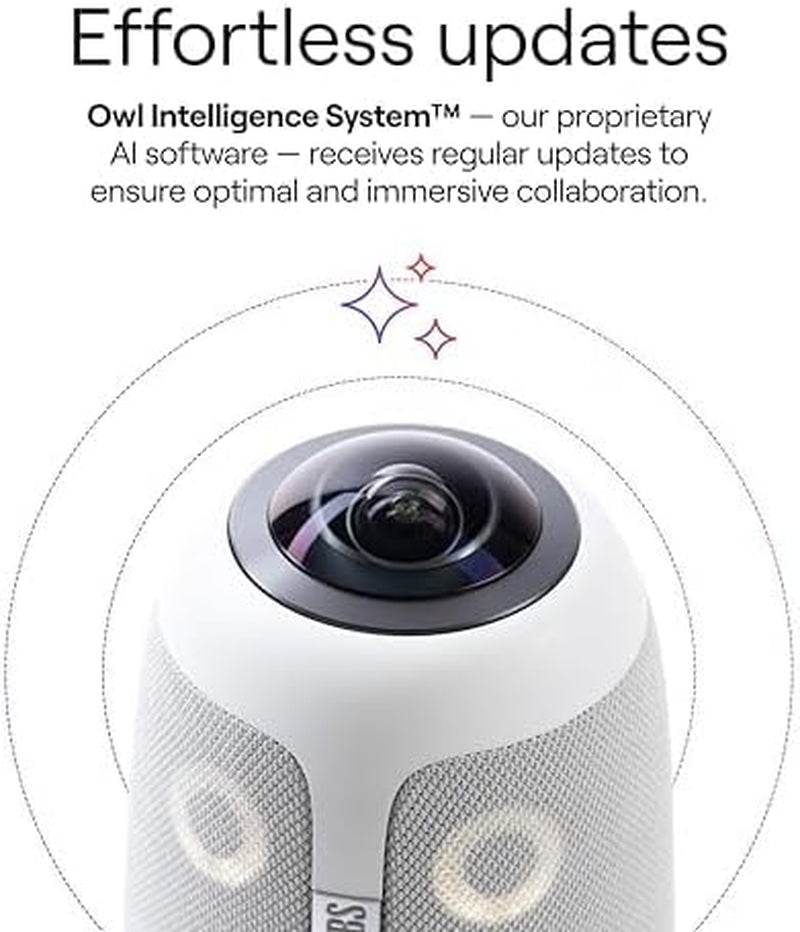Meeting Owl 3 - 360° 1080P HD Conference Room Camera, Ai-Driven Speaker-Tracking, 18-Foot Mic Pickup - Certified for Microsoft Teams - Works with Zoom, Google Meet - Plug & Play Setup