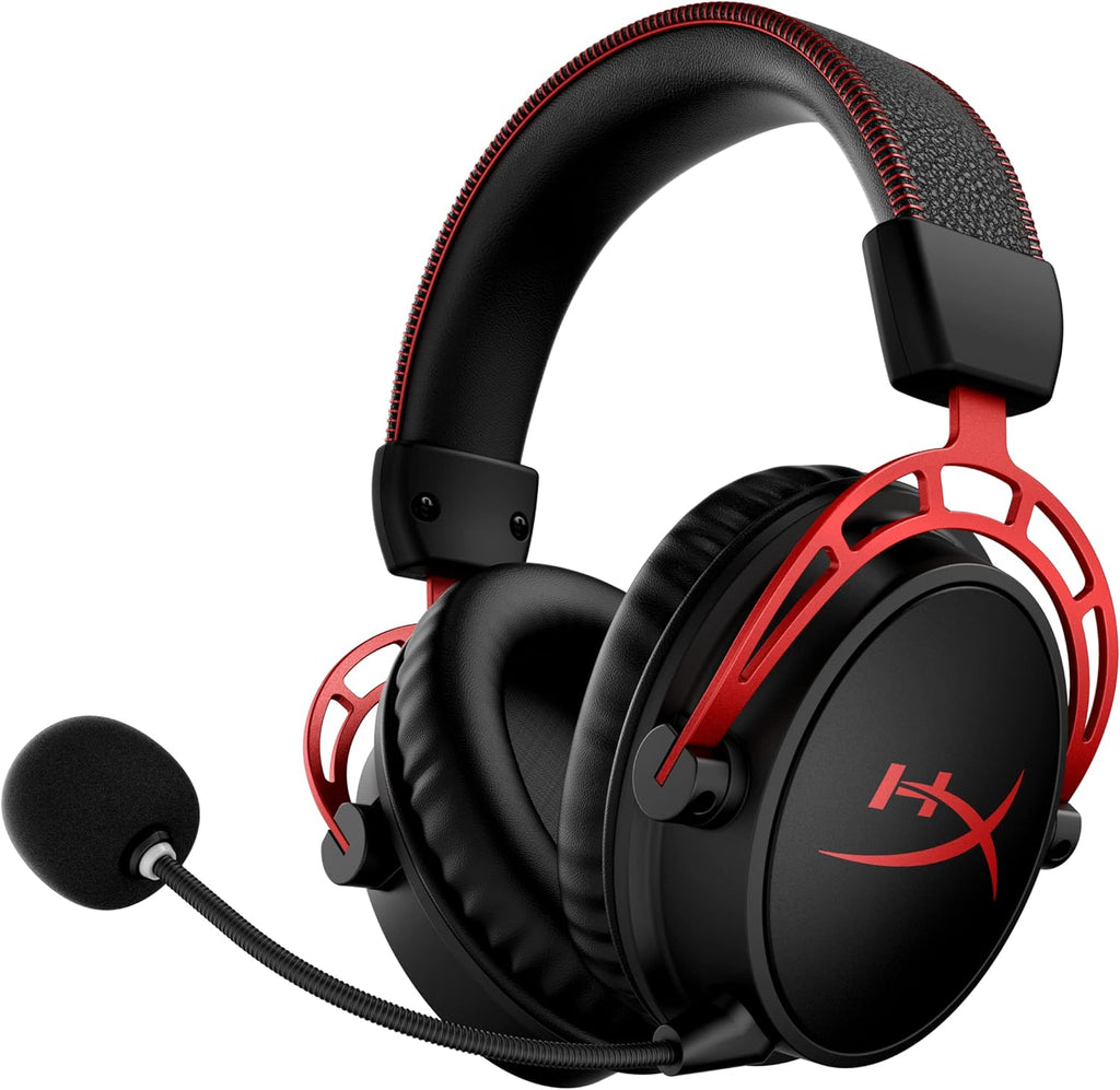 Cloud Alpha Wireless - Gaming Headset for PC, 300-Hour Battery Life, DTS Headphone:X Spatial Audio, Memory Foam, Dual Chamber Drivers, Noise-Canceling Mic, Durable Aluminum Frame,Red