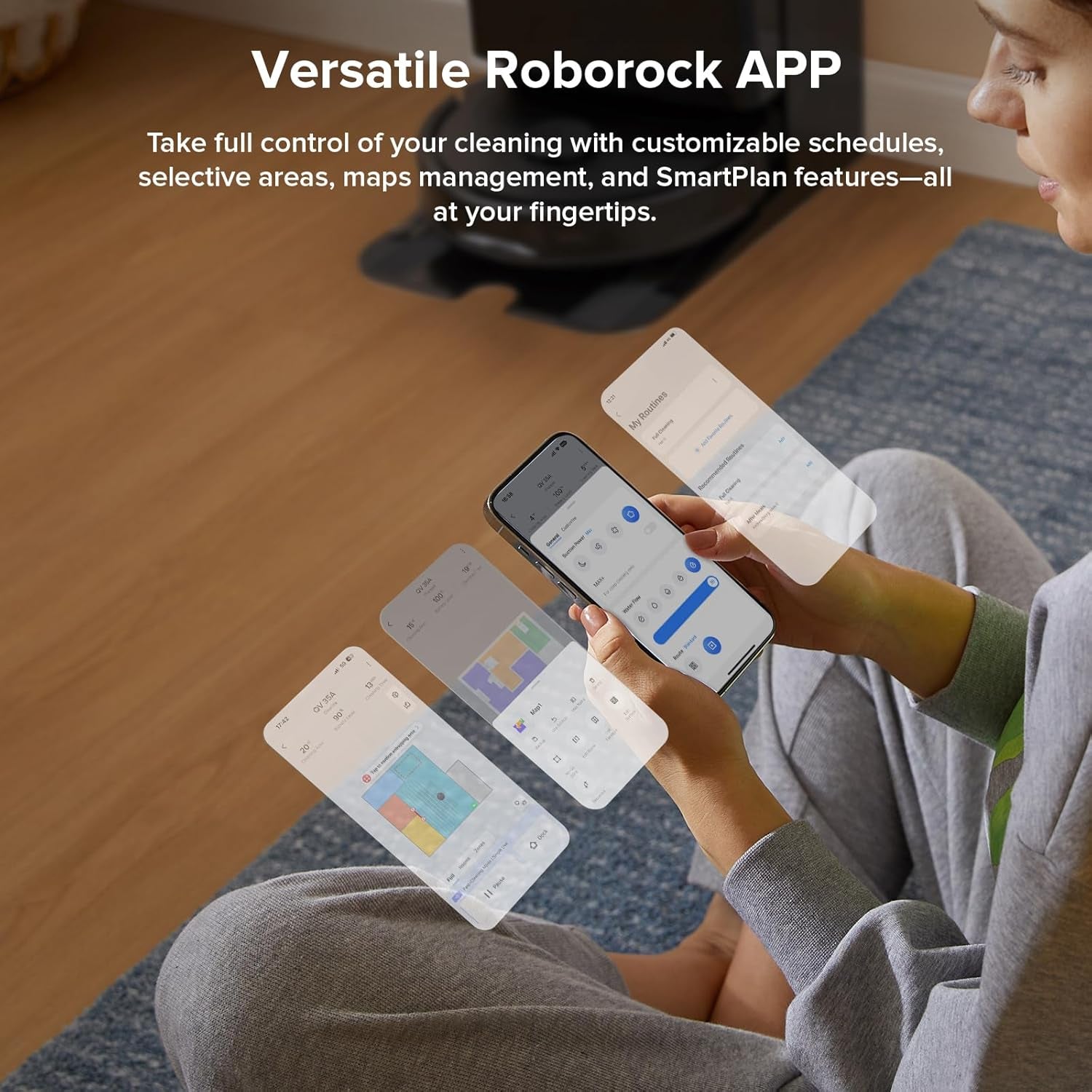 Qrevo Series Robot Vacuum and Mop, 8000Pa Suction, Upgraded from Qrevo S, Anti-Tangle Brushes, Smart Obstacle Avoidance, Auto Mop Washing, All-In-One Dock, 200RPM Spinning Mops, Black(Qv 35A)