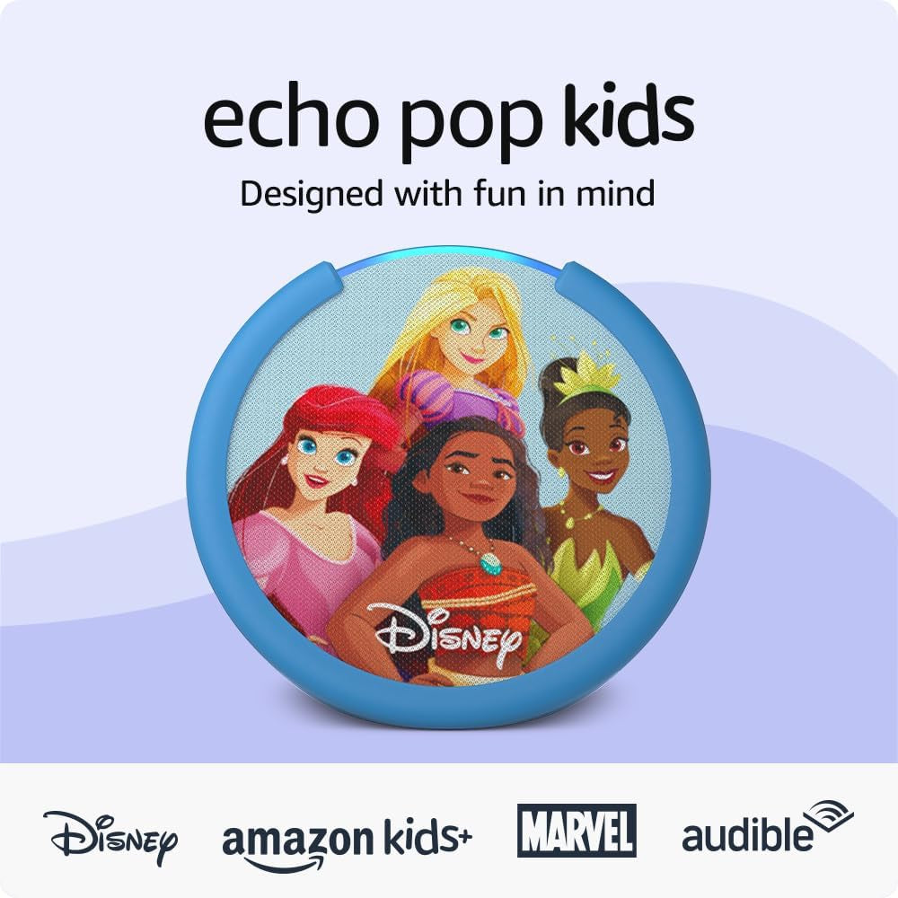 Echo Pop Kids (Newest Model), Designed for Kids, with Alexa+ Early Access, Parental Controls, Includes 6 Months of  Kids+, Disney Princess