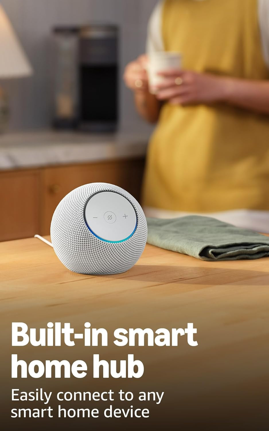 Echo Dot Max, Alexa Speaker with Room-Filling Sound and Built-In Smart Home Hub, with Alexa+ Early Access, Glacier White