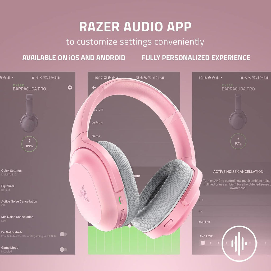 Barracuda Wireless Gaming & Mobile Headset (PC, Playstation, Switch 2, Android, Ios): 2.4Ghz Wireless + Bluetooth - Integrated Noise-Cancelling Mic - 50Mm Drivers - 40 Hr Battery - Quartz Pink