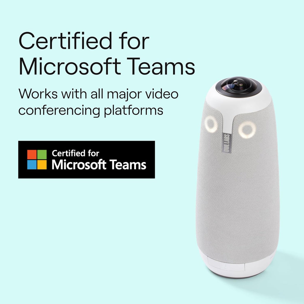 Meeting Owl 3 - 360° 1080P HD Conference Room Camera, Ai-Driven Speaker-Tracking, 18-Foot Mic Pickup - Certified for Microsoft Teams - Works with Zoom, Google Meet - Plug & Play Setup