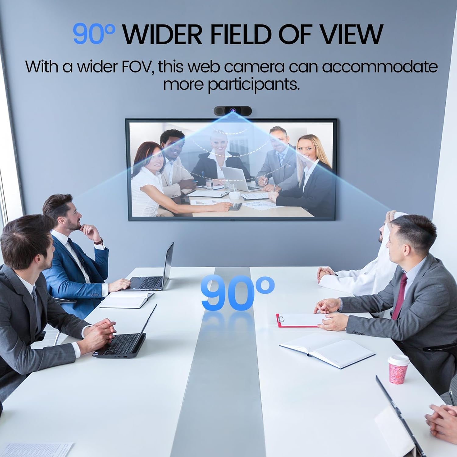 1080P Webcam with Microphone, C960 Web Cam, 2 Mics, 90° FOV, USB Type-A & A-To-C Adapter, Plug&Play Computer Camera for Online Calling, Zoom/Teams/Facetime, Switch 2 Camera Support, 2025 Version