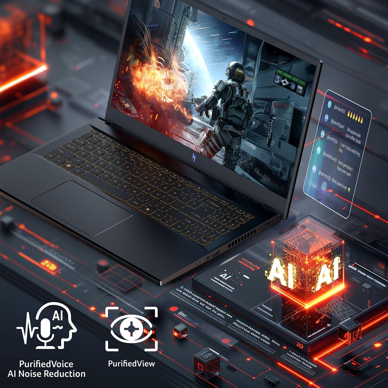 Nitro V Gaming Laptop | Intel Core I7-13620H Processor | NVIDIA Geforce RTX 4050 Laptop GPU | 15.6" FHD IPS 165Hz Display | 16GB DDR5 | 1TB Gen 4 SSD | Wi-Fi 6 | Backlit KB | ANV15-52-76NK